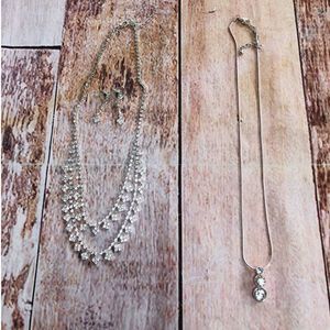 Rhinestone necklaces‎  and earrings